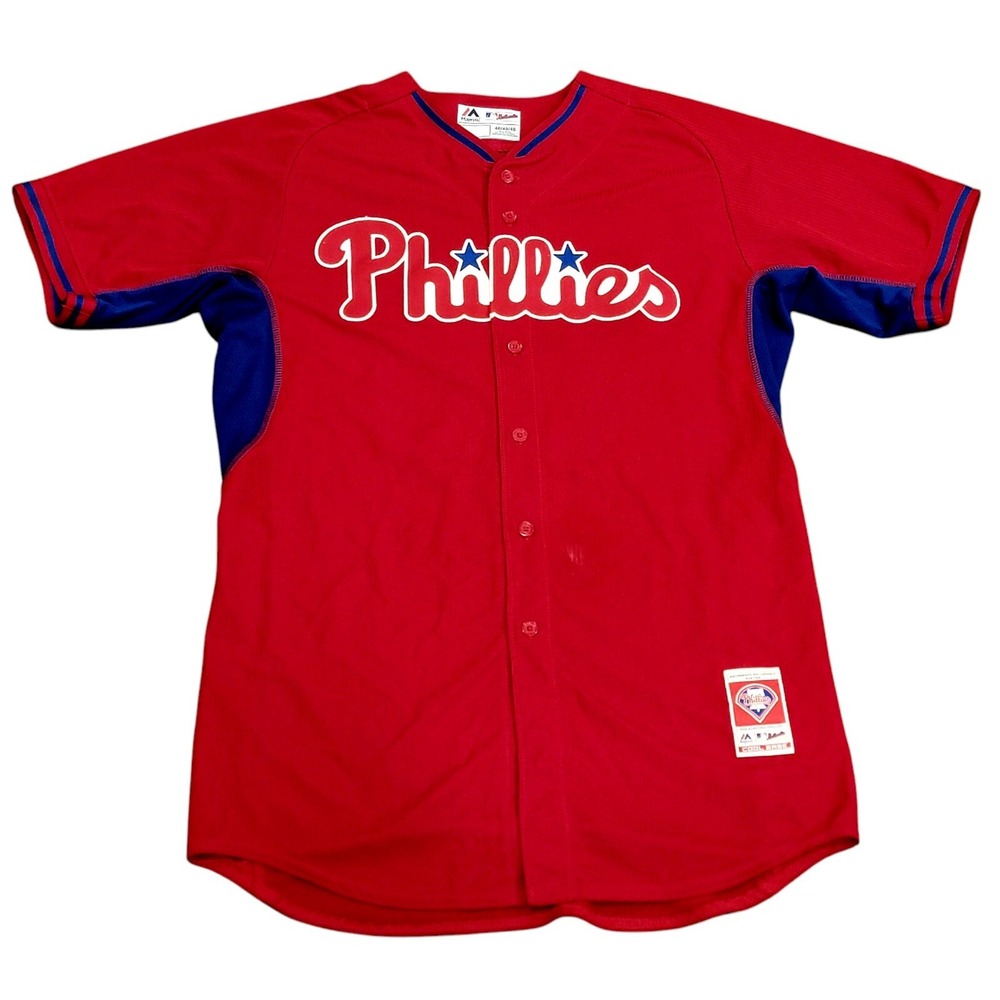 Philadelphia Phillies Tim Zier 25 Majestic Authentic Jersey Size 46 MLB Red